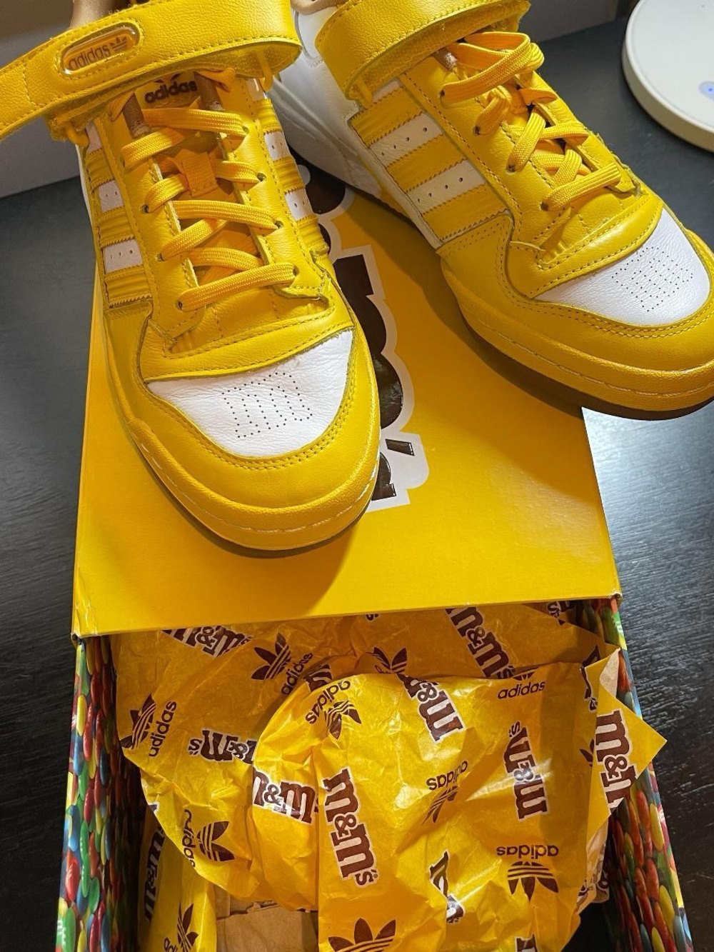 adidas Yellow and White Low-Top Sneakers